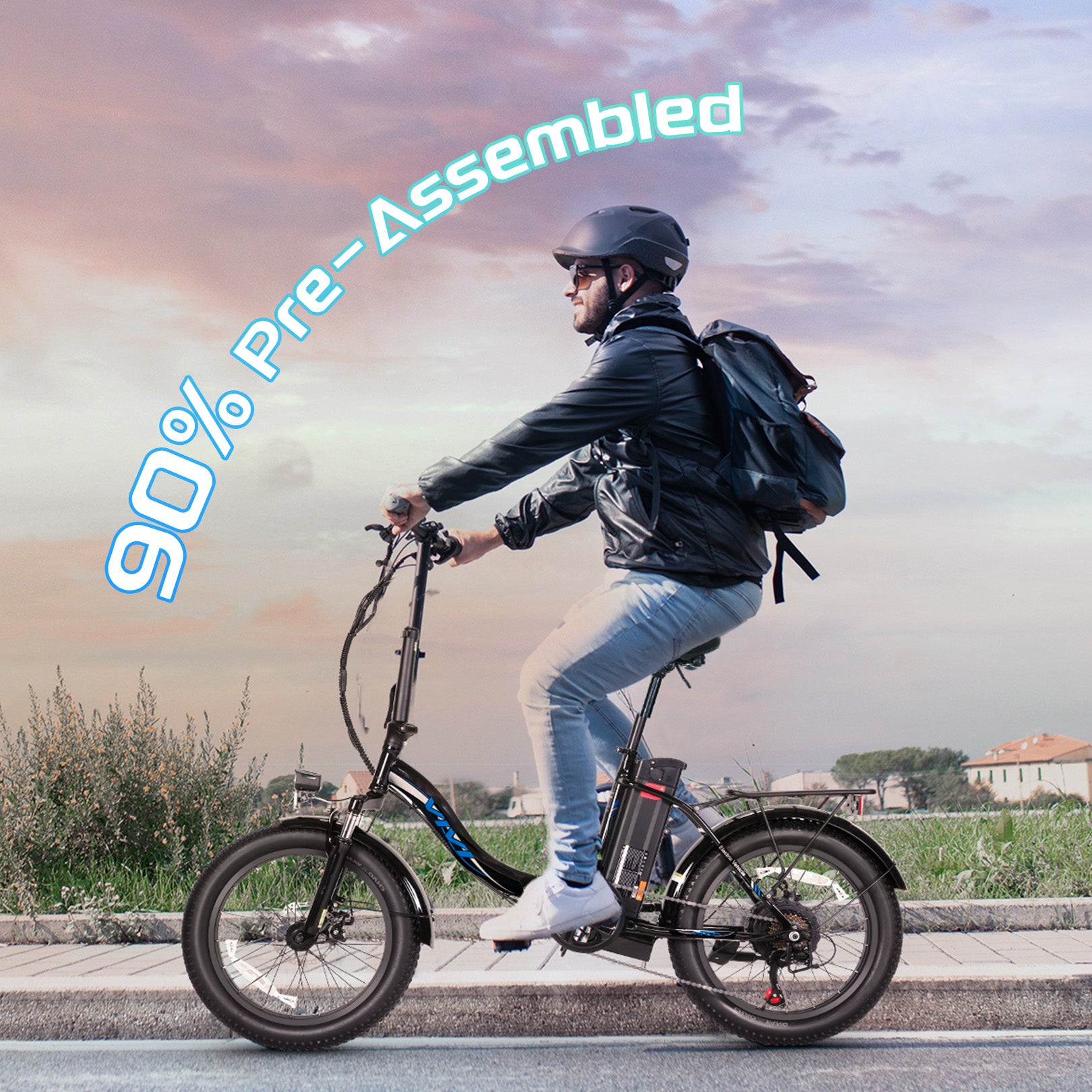 vivi elektro klapprad VIVI Elektrofahrrad für Pendler 3.0" Fatbike-Faltrad