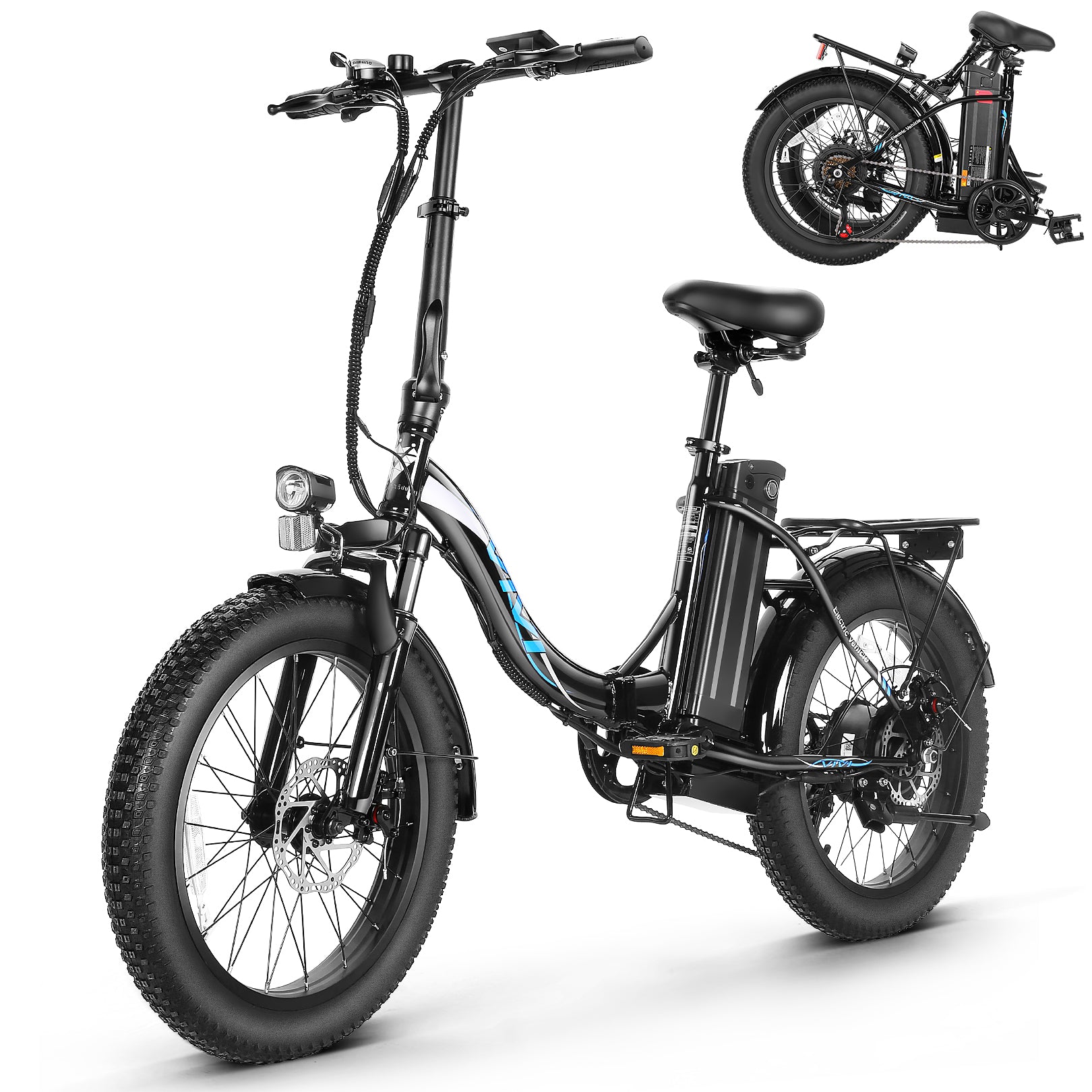 VIVI Elektrofahrrad für Pendler 3.0" Faltbares Elektrofahrrad mit dicken Reifen