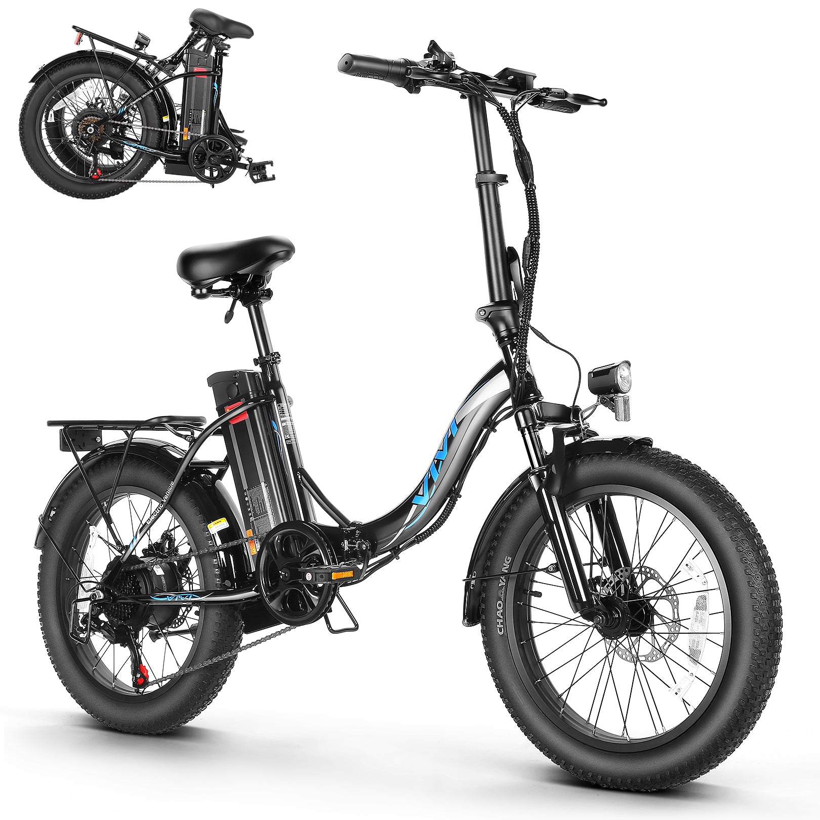 VIVI Elektrofahrrad für Pendler 3.0" Faltbares Elektrofahrrad mit dicken Reifen