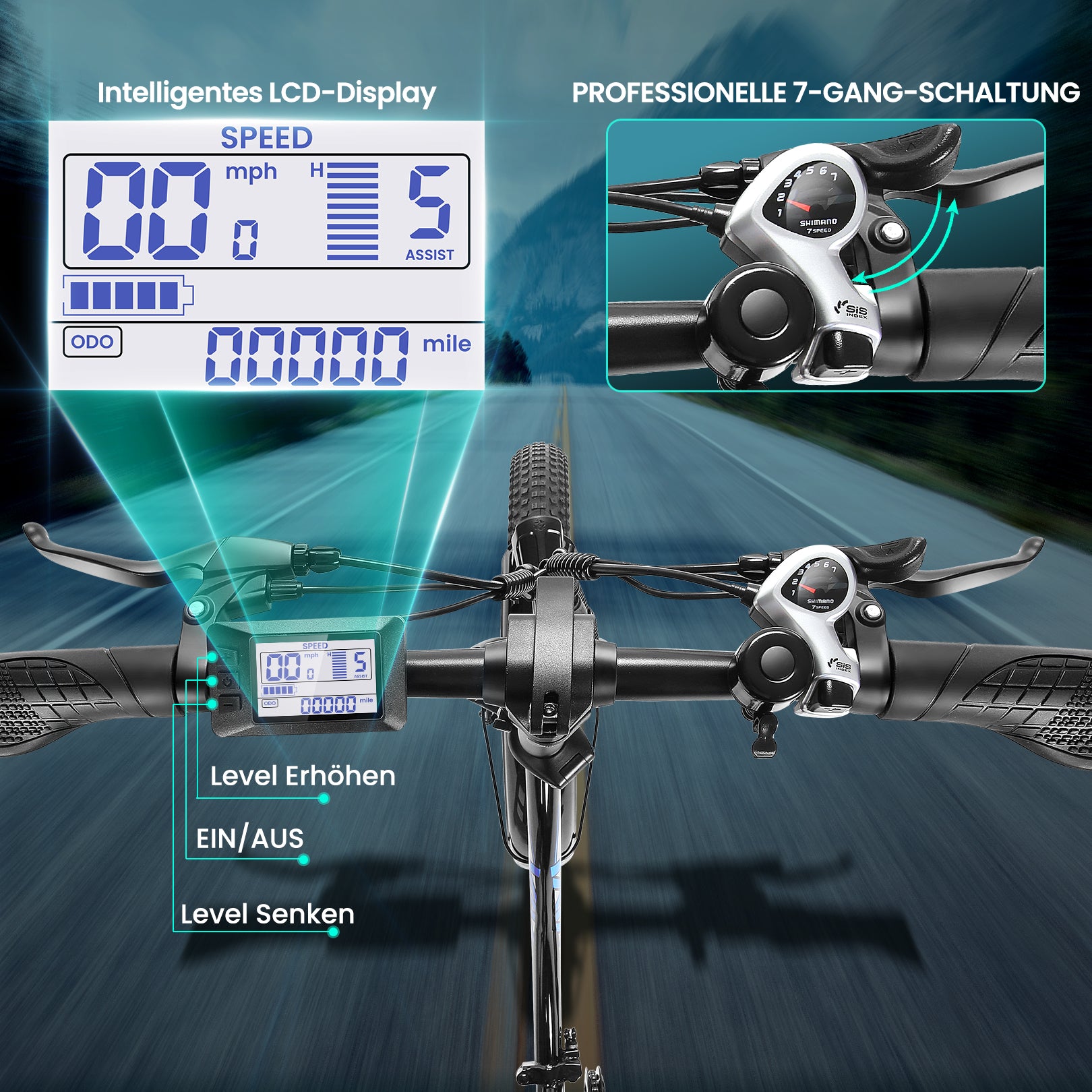 VIVI Elektrofahrrad für Pendler 3.0" Faltbares Elektrofahrrad mit dicken Reifen