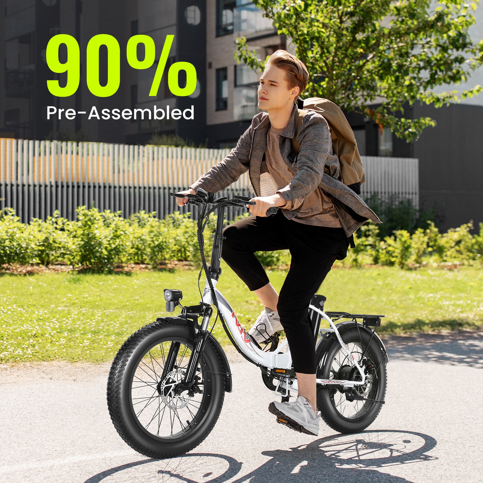 VIVI Elektrofahrrad für Pendler 3.0" Faltbares Elektrofahrrad mit dicken Reifen