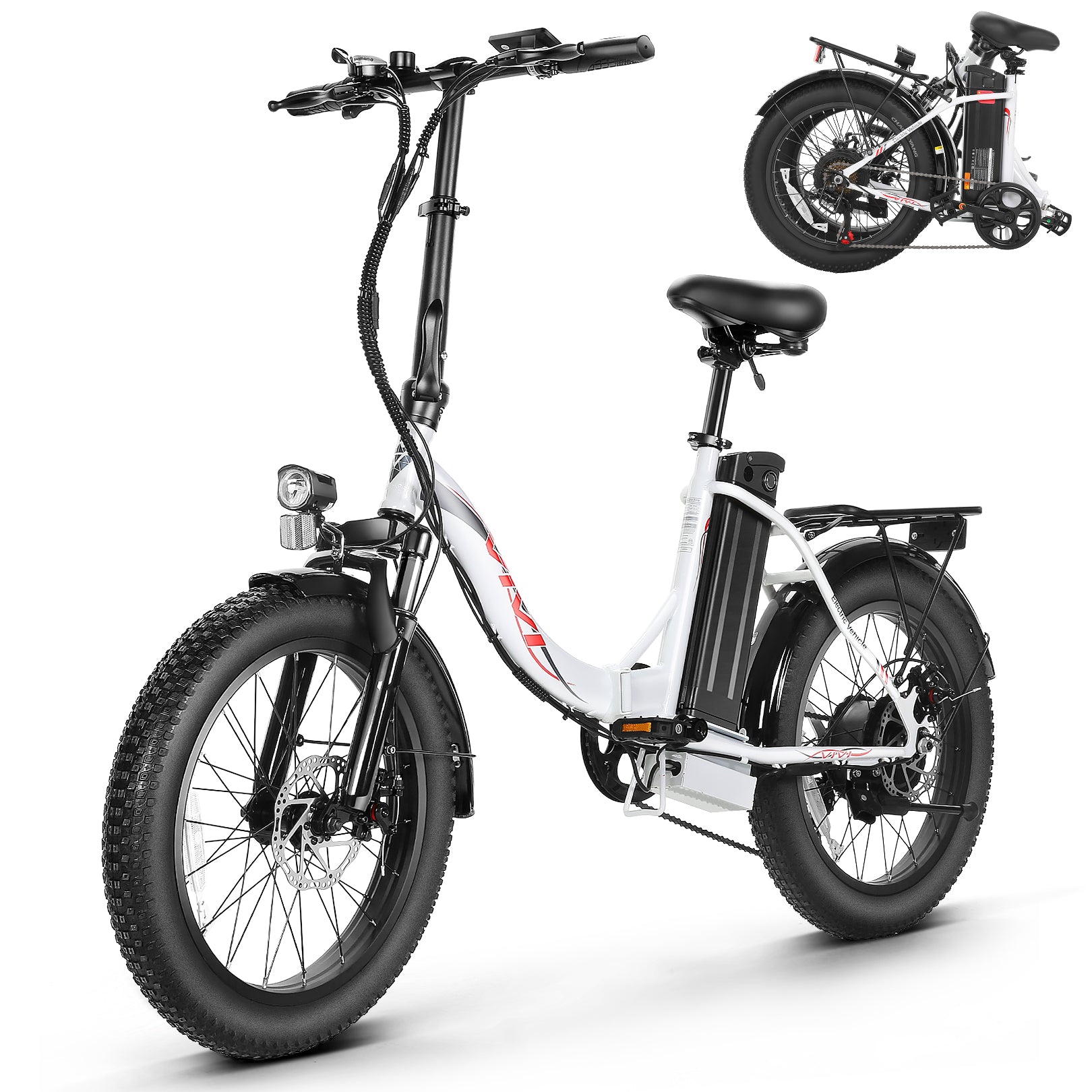 VIVI Elektrofahrrad für Pendler 3.0" Faltbares Elektrofahrrad mit dicken Reifen