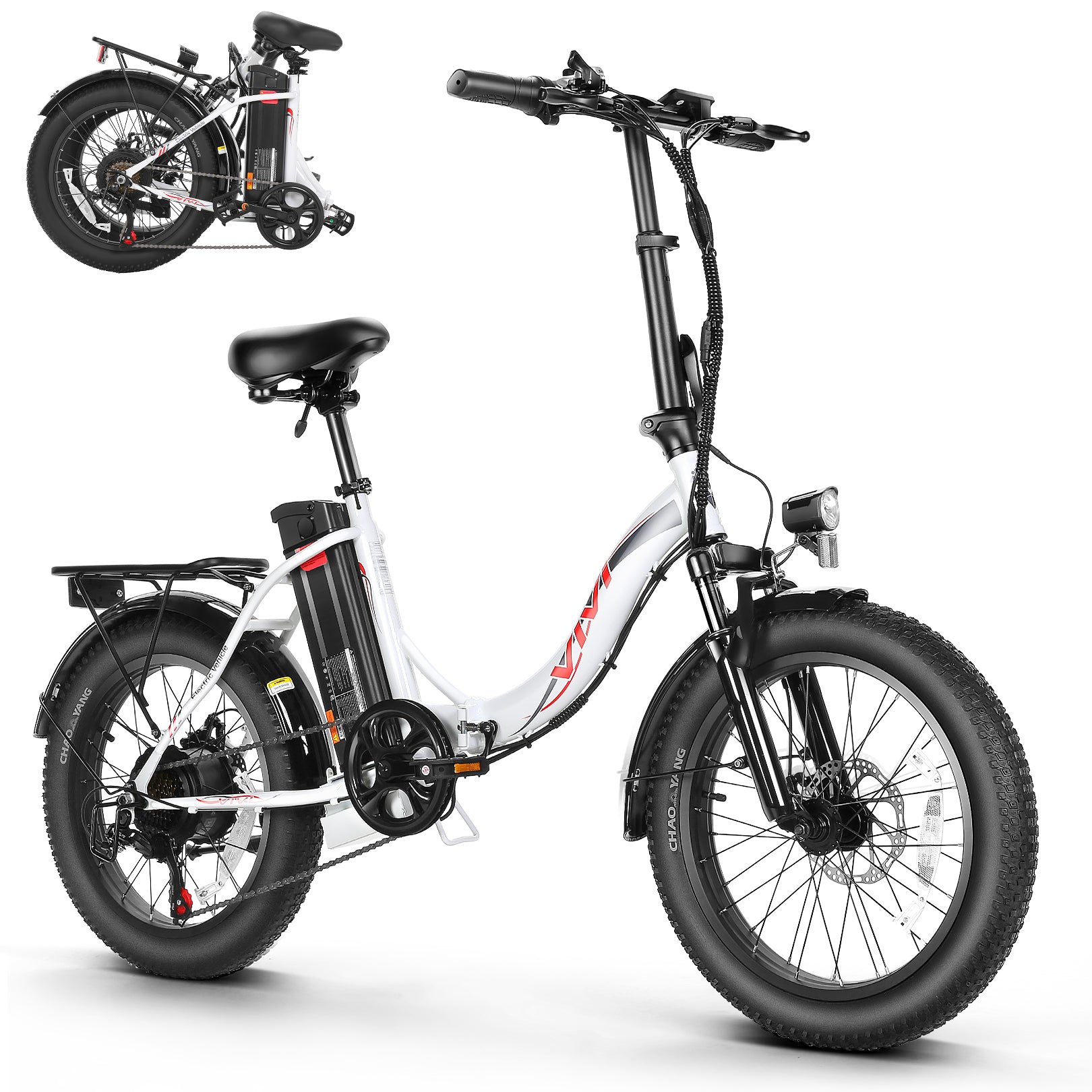 VIVI Elektrofahrrad für Pendler 3.0" Faltbares Elektrofahrrad mit dicken Reifen
