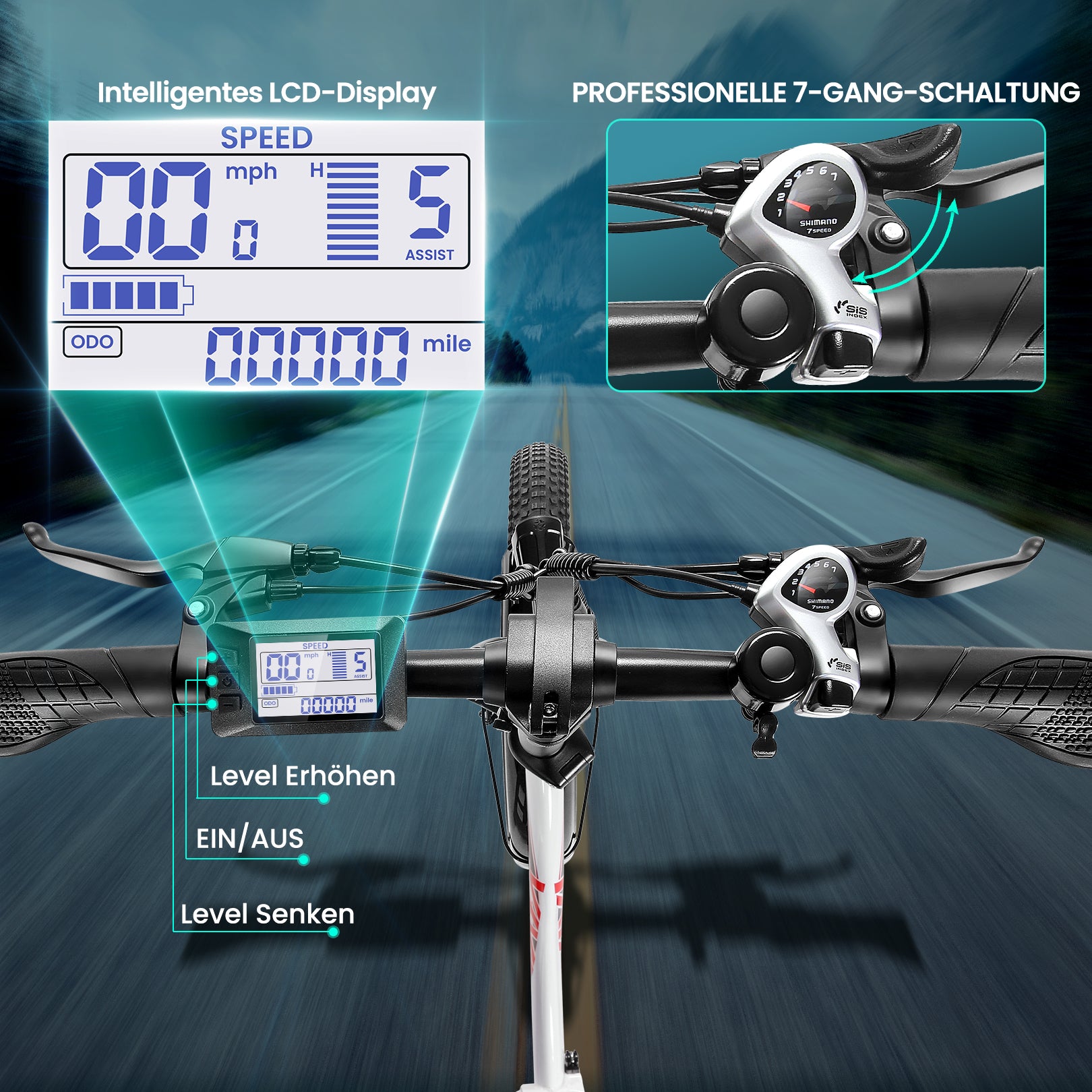 VIVI Elektrofahrrad für Pendler 3.0" Faltbares Elektrofahrrad mit dicken Reifen