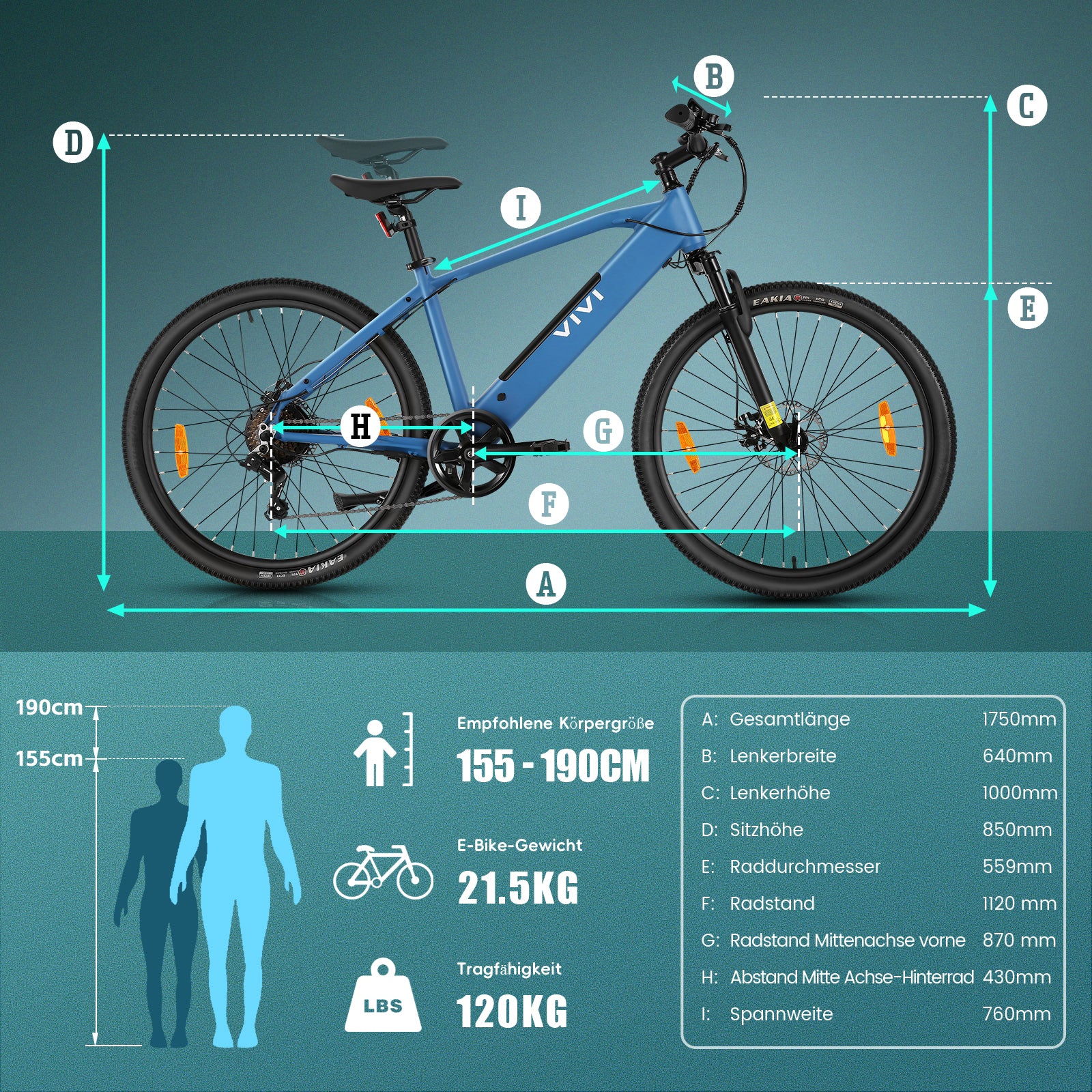 Vivi Electric Bike Pendler Hardtail Electric Mountain Bike